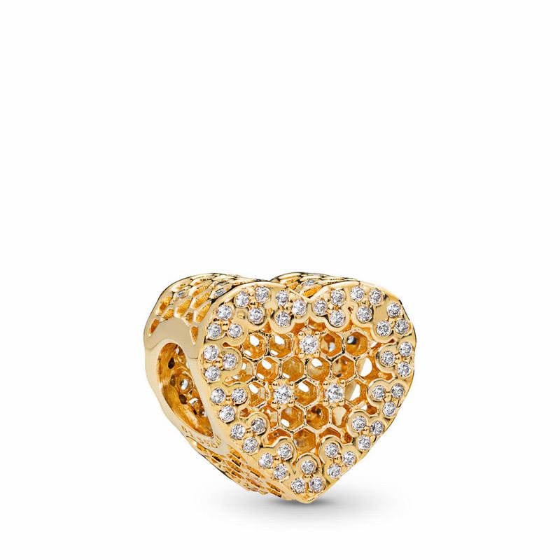 Pandora Australia Shine™ Honeycomb Lace Charm - 18ct Gold Plated | JWQTSG392